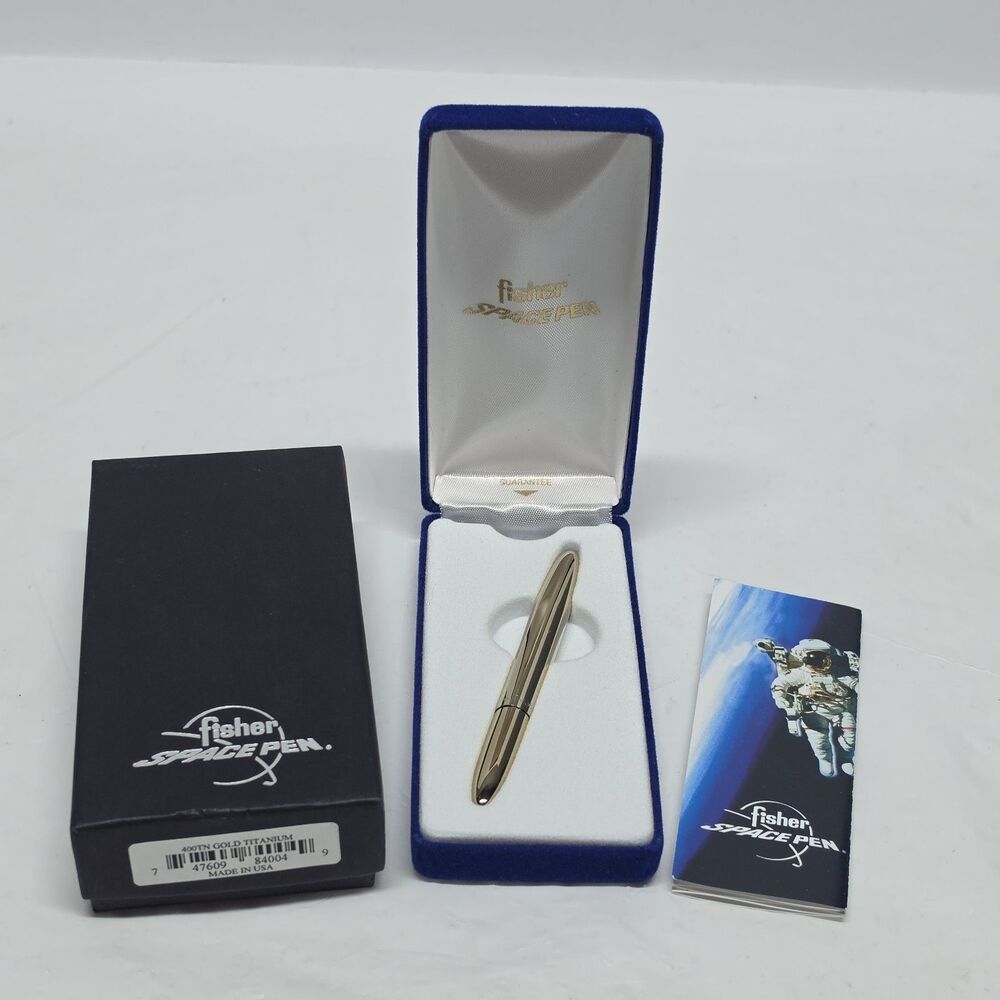 FISHER GOLD TITANIUM BULLET ASTRONAUT SPACE PEN #400TN NASA With BOX Made In USA